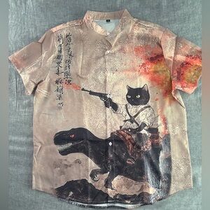 Men's Beige Graphic Shirt